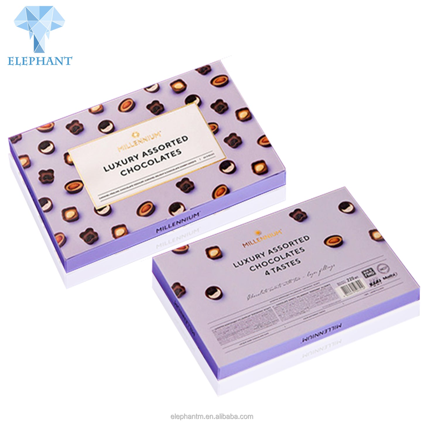 Custom Luxury Candy Dispenser Nut Box Food Display Purper Candy Chocolate Gift Box