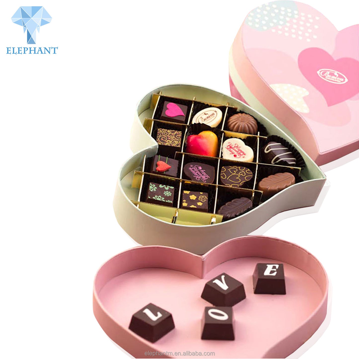 Luxury Sweet Heart Shaped Valentines Wedding Strawberry Chocolate Packaging Boxes