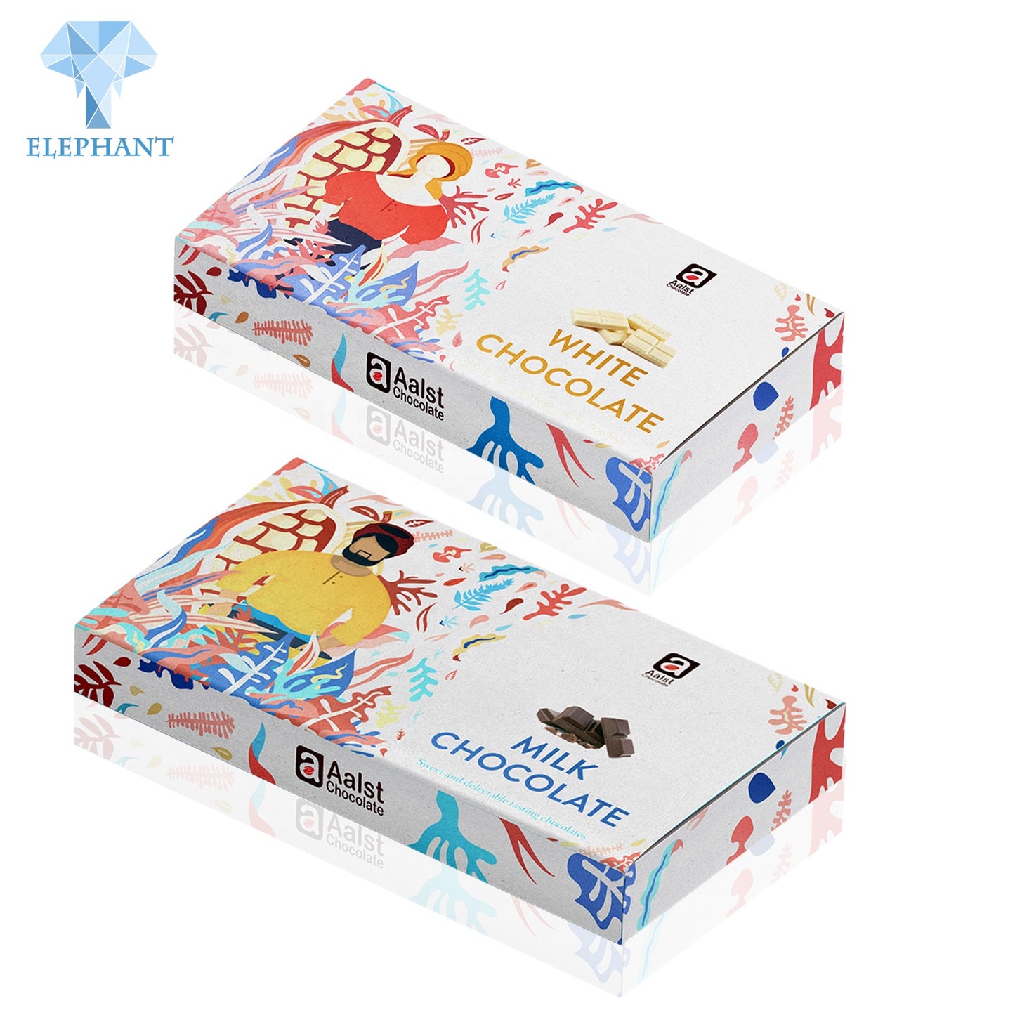 Custom Recyclable Food Grade White Gift Paper Packaging Chocolate Bar Boxes Packaging