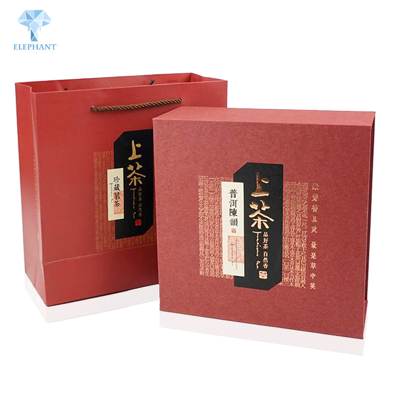 Custom Luxury Exquisite Red Craft Gift Cardboard Carton Tea Packaging Box