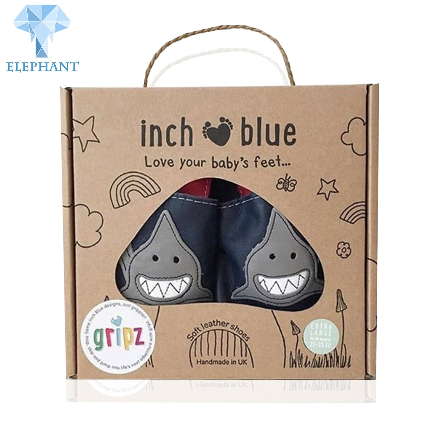 Custom Logo Foldable Corrugated Kraft Paper Handle Mini Kids Baby Shoe Box