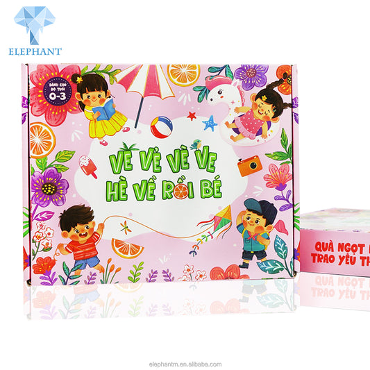 Custom Multi Color Printed Corrugated Board Children Kids Book Mailer Box