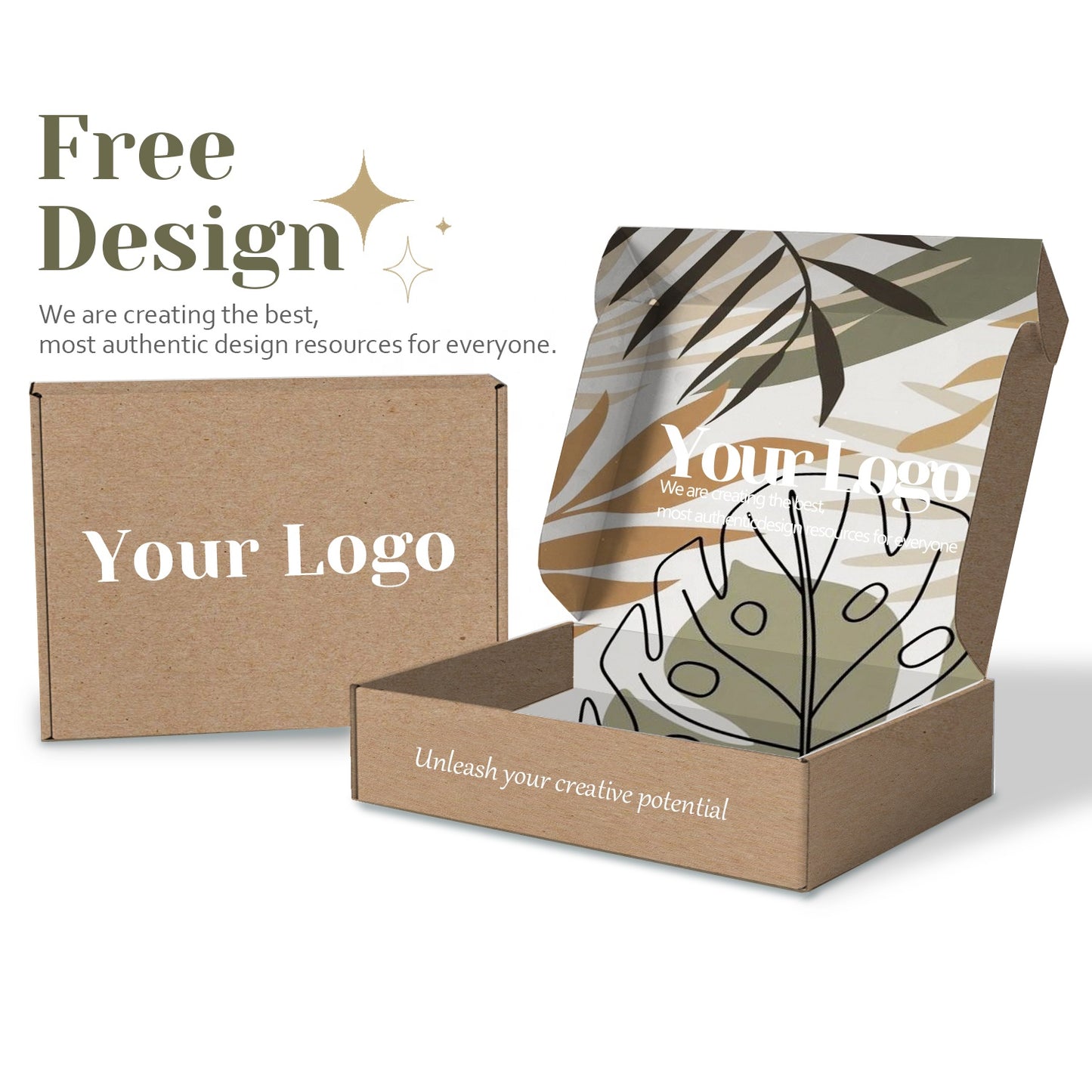 Wholesale Custom Logo Free Design Eco Envelope Square Small Large Mailing Brown Black Kraft Flat Paper Shipping Boxes