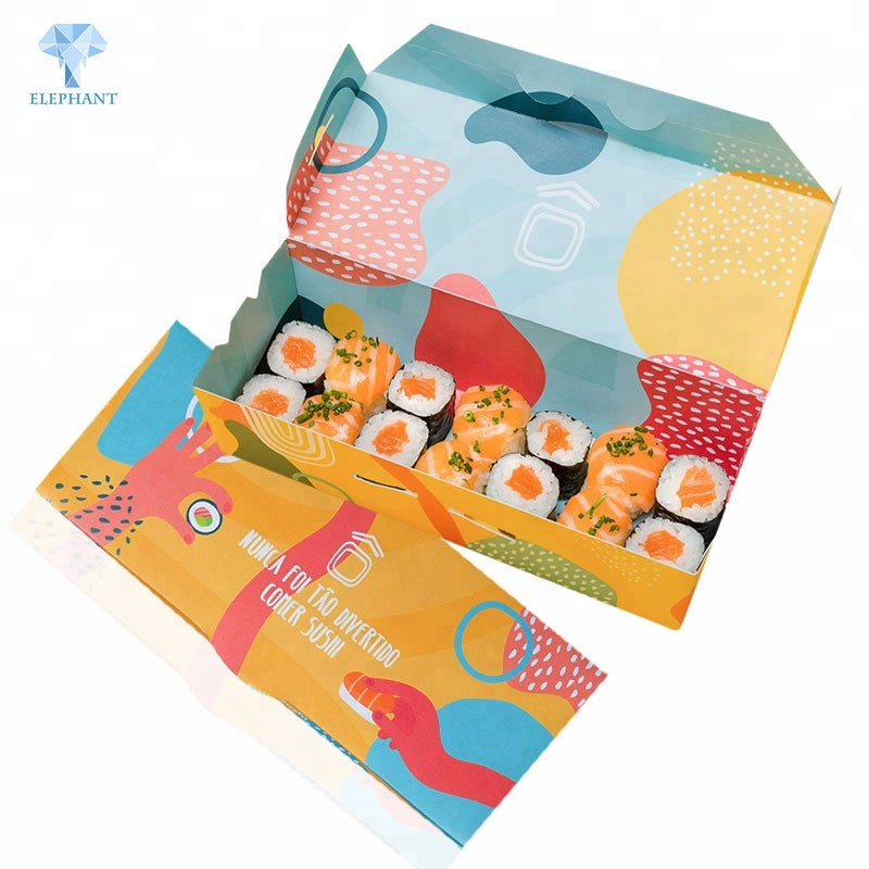 Custom Logo Printed Eco High Quality Premium Food Grade Fancy Disposable Food Sushi Packing Takeaway to go Packaging Box