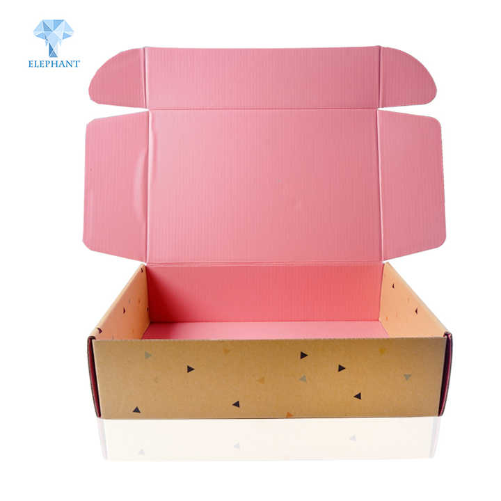 Custom Carton Packaging Cardboard Pink Kraft Shipping Box For Clothes