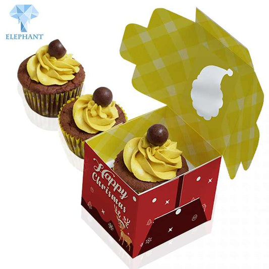 Custom Small Cookie Cakes And Cupcakes Pastry Box With Clear Lid Windows