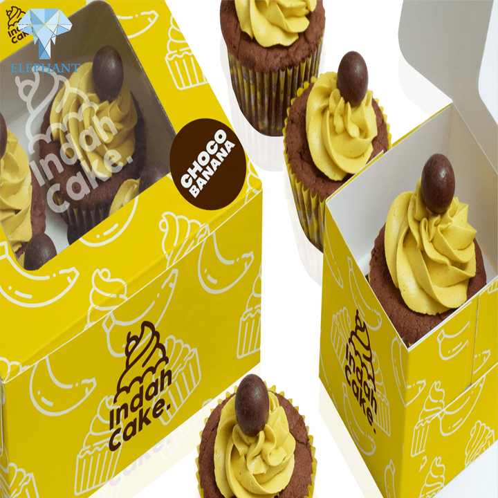 Custom Small Cookie Cakes And Cupcakes Pastry Box With Clear Lid Windows