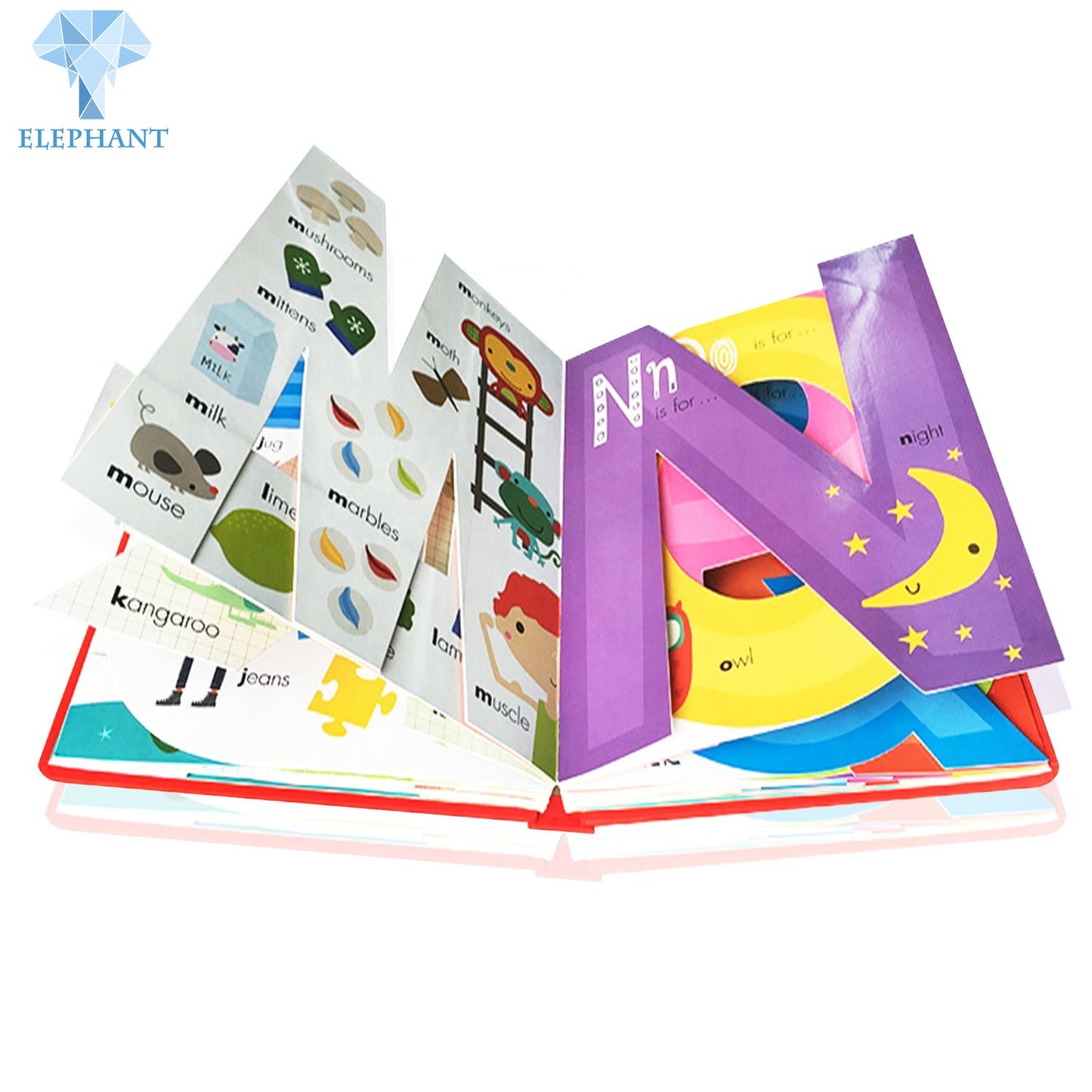 Custom Eco-friendly Ink Printing Children Baby Leaning English Alphabet Board Books for Kids