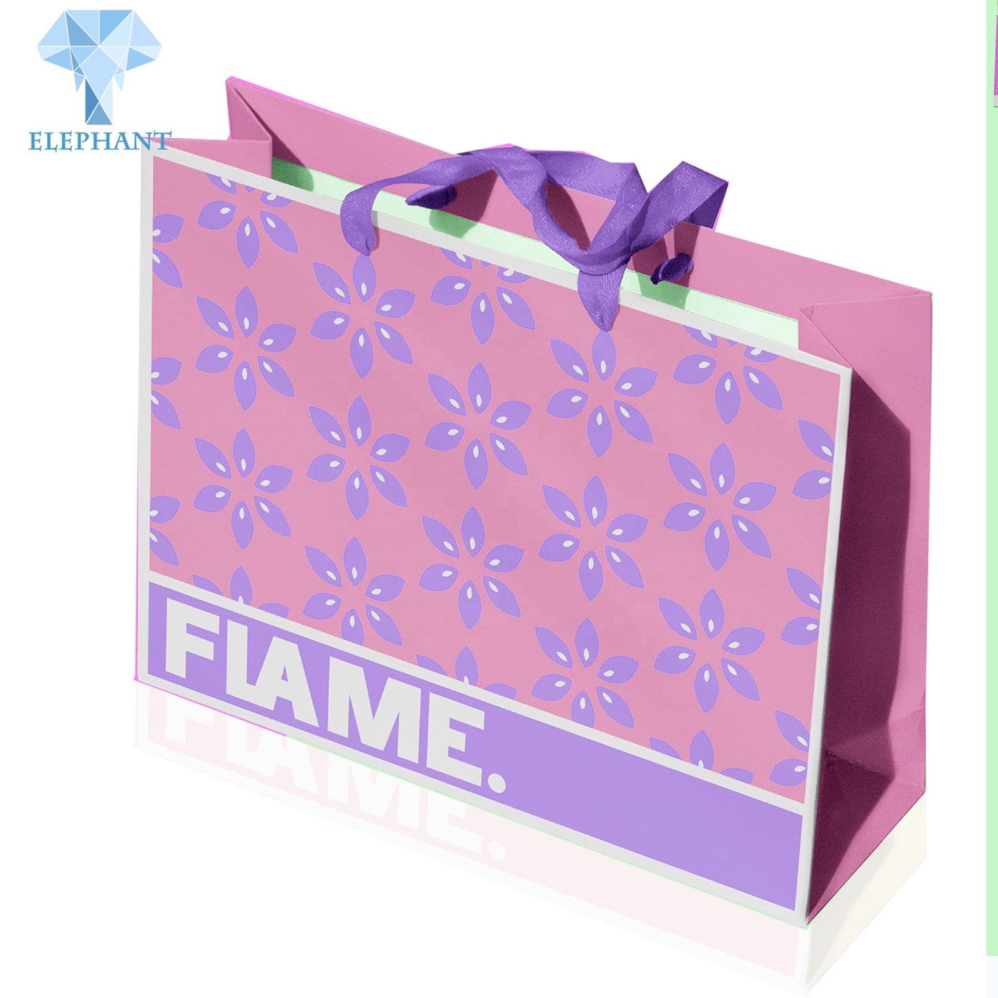 environmental certified luxury famous brand clothing sweet wedding floral gift paper bag custom print