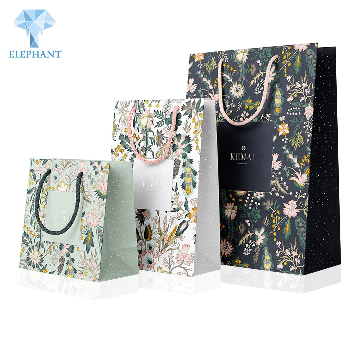 Custom Personalized Logo Cheap Die Cut Biodegradable Reusable Retail Brand Paper Bag Print