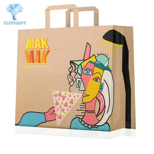 Manufacturer Customize Biodegradable Hot Sale Paper Bag With Handle Custom Brown Kraft Paper Shopping Bag