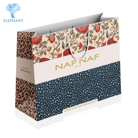 Custom Print Design Logo Brand High Quality Large Shopping Paper Bags With Handles