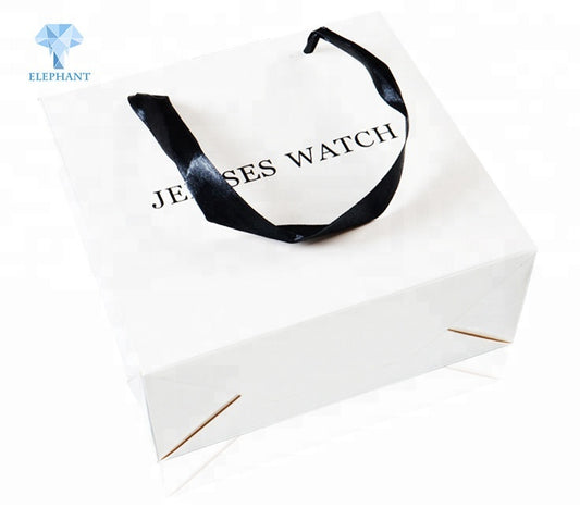 Custom personalized handle Kraft Printed Shopping Brown Paper Bag