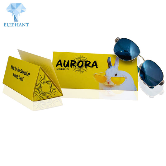 Custom Yellow Cute Display Delicate Appearance Paper Triangle Case Sunglasses Box