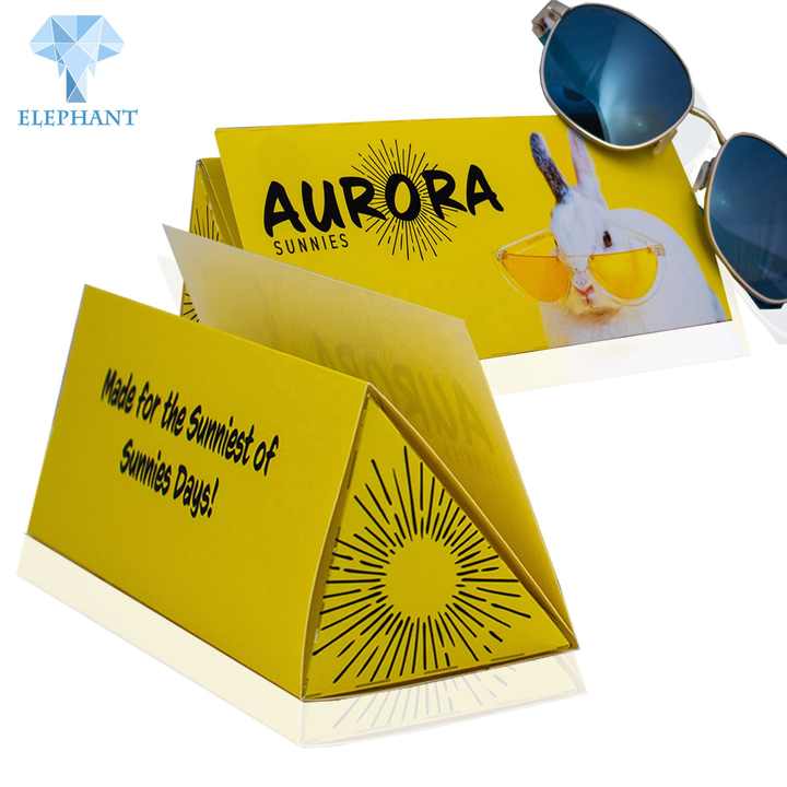 Custom Yellow Cute Display Delicate Appearance Paper Triangle Case Sunglasses Box