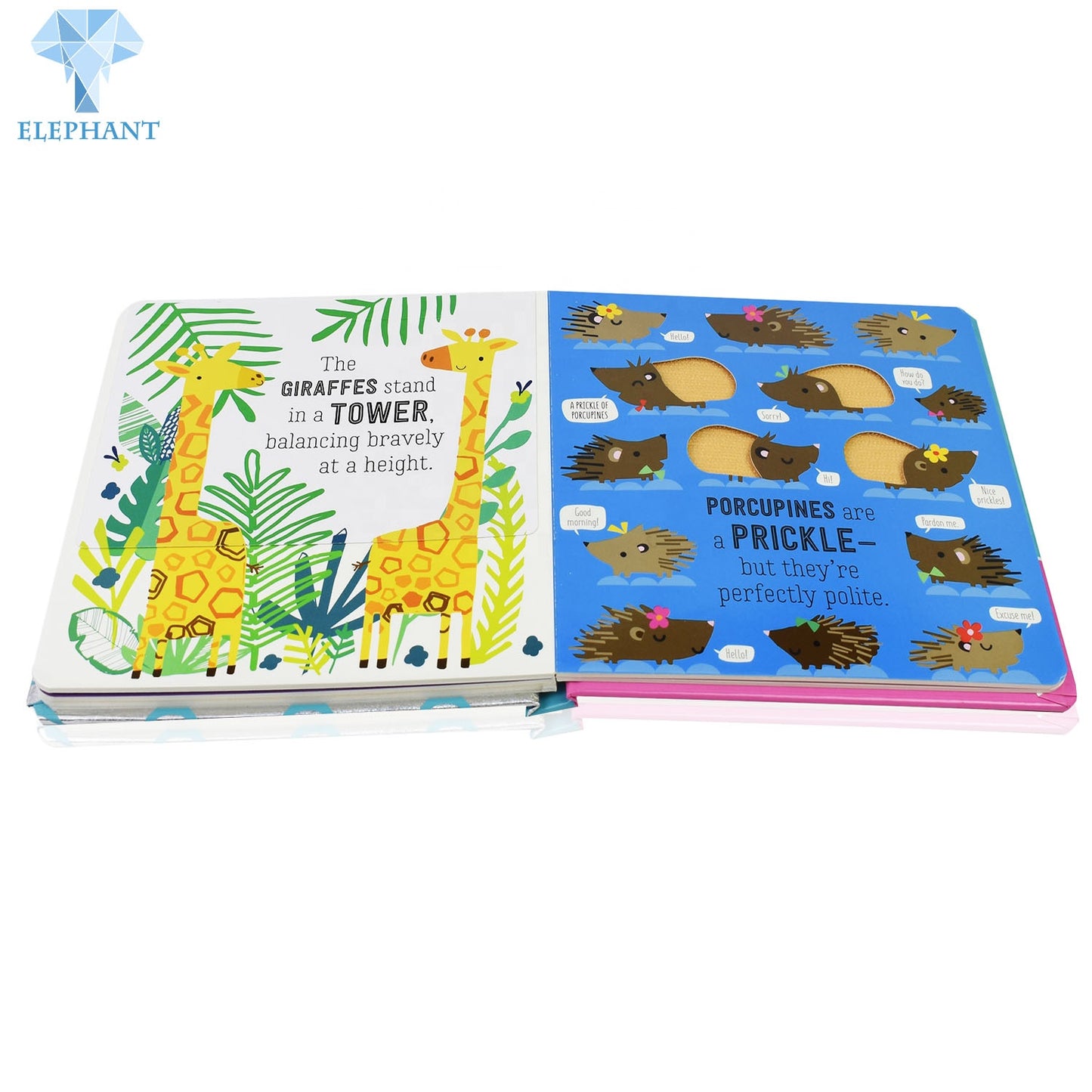 Custom Board Book Printing Service Hardcover children Baby Kids Touch and Feel Board Books Printing