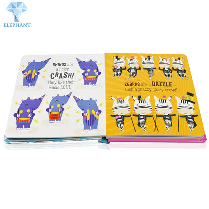 Custom Board Book Printing Service Hardcover children Baby Kids Touch and Feel Board Books Printing