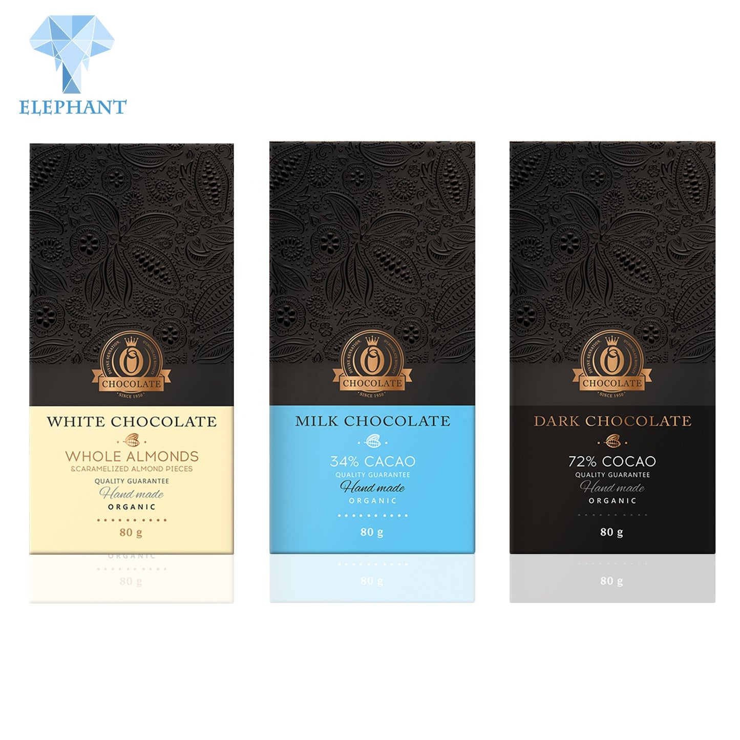 Wholesale Custom Logo Food Grade Eco Friendly Folding Chocolate Bar Black Paper Chocolate Box