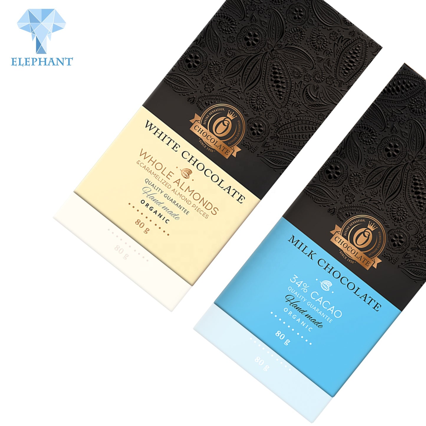 Wholesale Custom Logo Food Grade Eco Friendly Folding Chocolate Bar Black Paper Chocolate Box