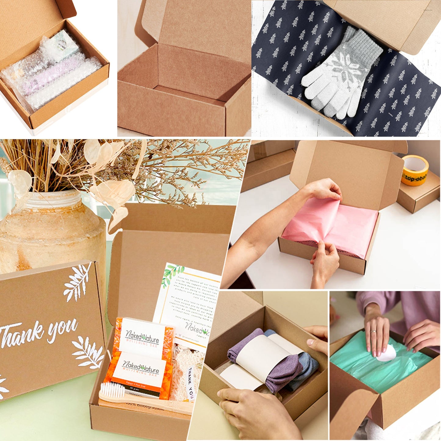 In Stock Customizable Printed Corrugated Paper Shipping Boxes Packaging Mailer Box With Logo