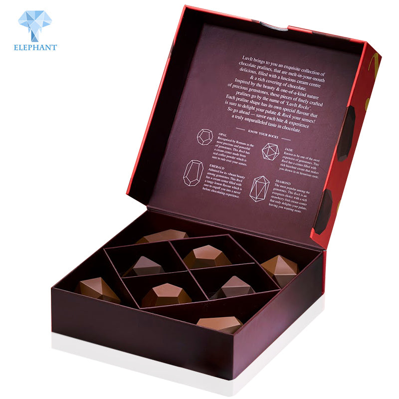 Custom Food Grade Colorful Wedding Chocolate Large Foldable Candy Cufflink Gift Box