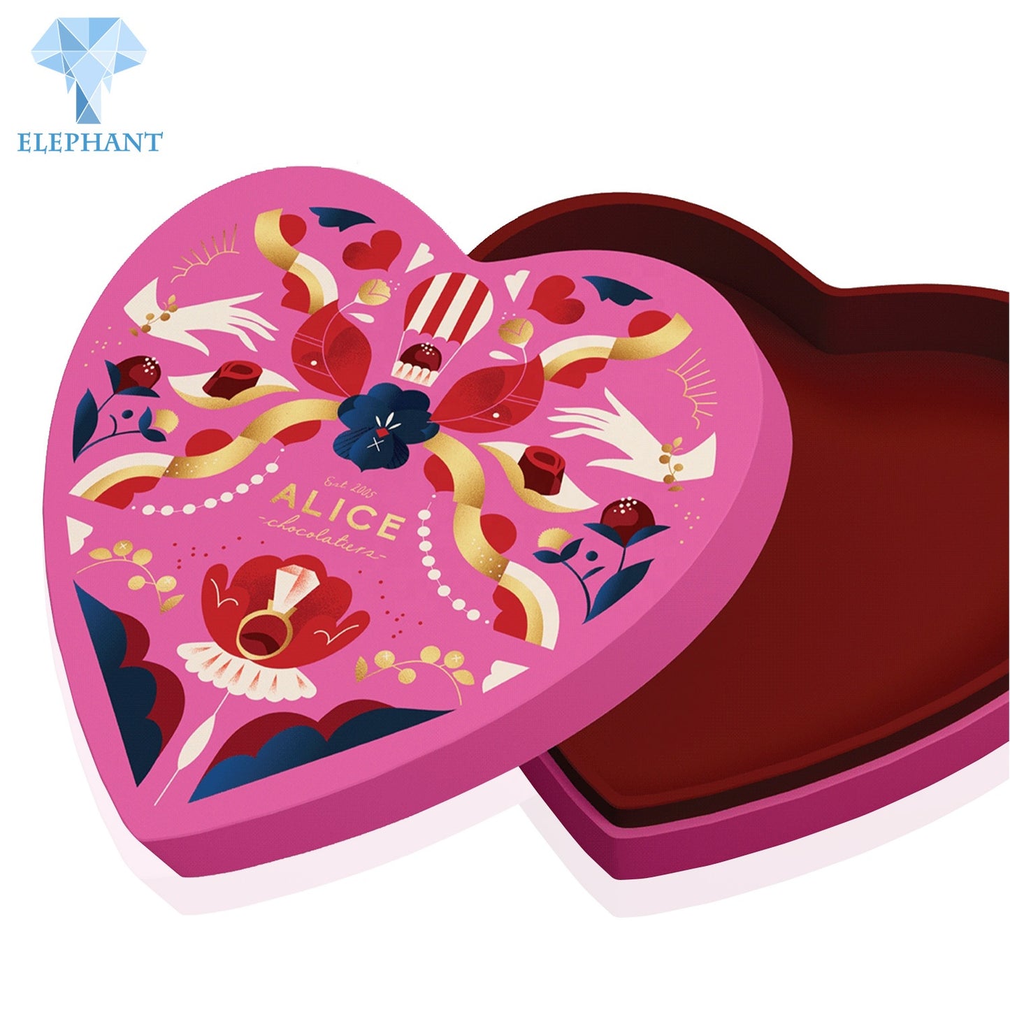 Wedding Favour Gift Box For Guest, Sweet Chocolate Candy Heart Shape Wedding Gift Box