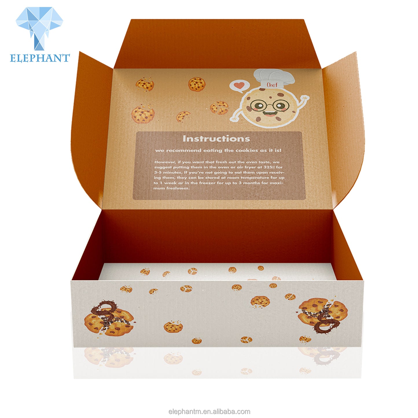 Custom Logo Printing Eco Friendly Large Holiday Food Chocolate Nut Mailer Cookie Box