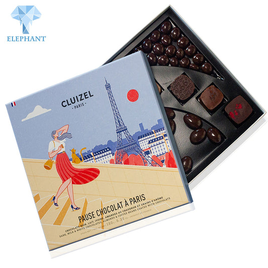 Custom Design Luxury Square Candy Bonbon Chocolate Packaging Box With Divider