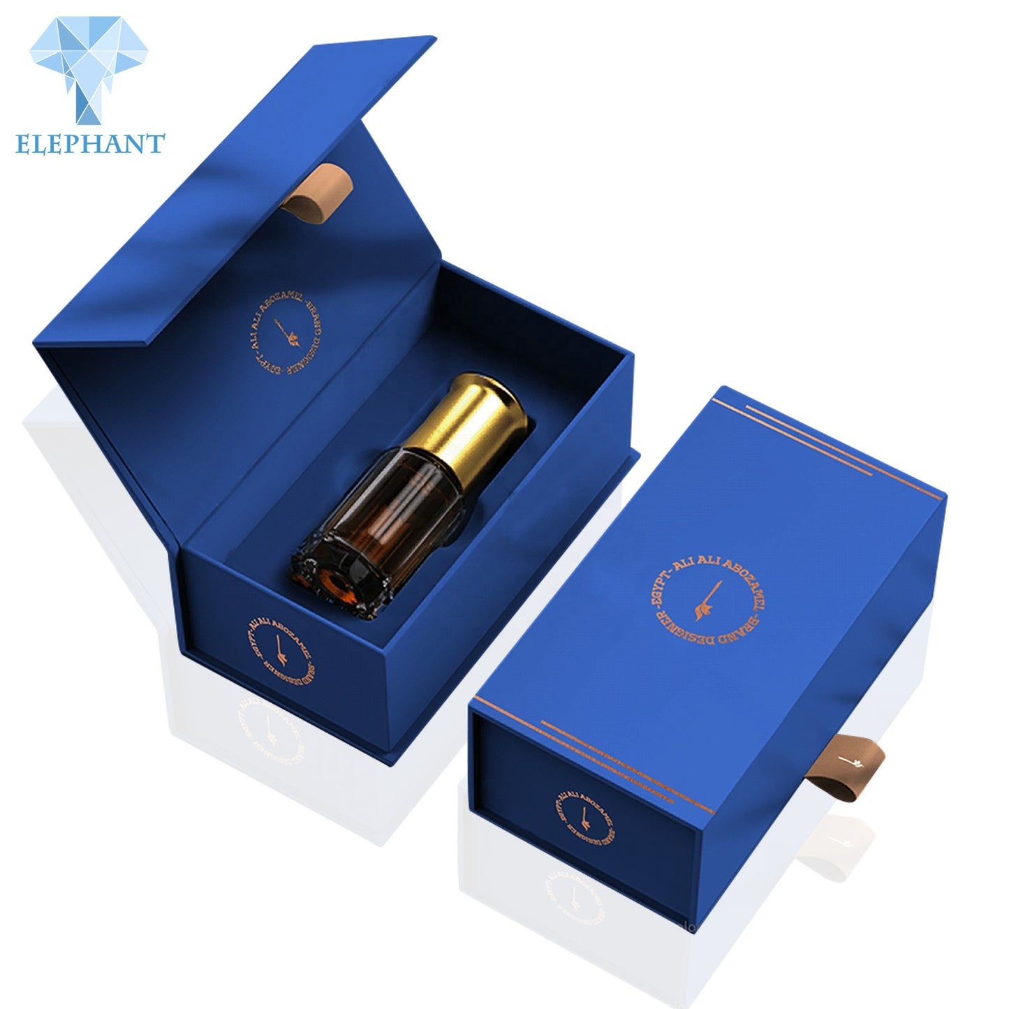 Custom Plain Men Perfume Oil Packaging Black Gold Stamping Print Logo Gift Box Luxury Magnetic Golden Black Box