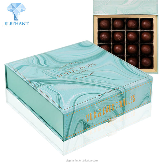 Custom Logo Luxury Small Square Cardboard Display Chocolate Packaging Gift Box With Dividers