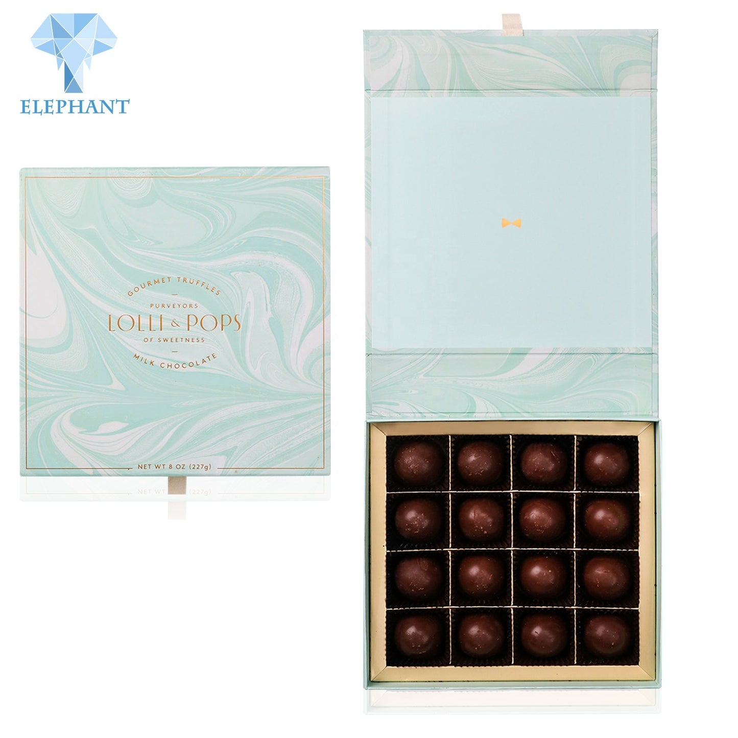 Custom Logo Luxury Small Square Cardboard Display Chocolate Packaging Gift Box With Dividers