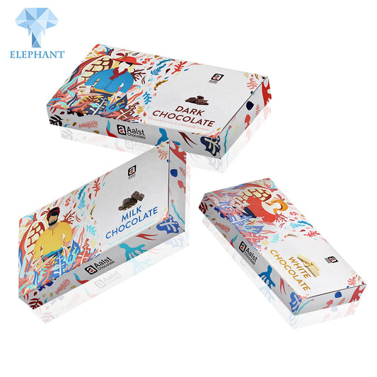 Custom Recyclable Food Grade White Gift Paper Packaging Chocolate Bar Boxes Packaging