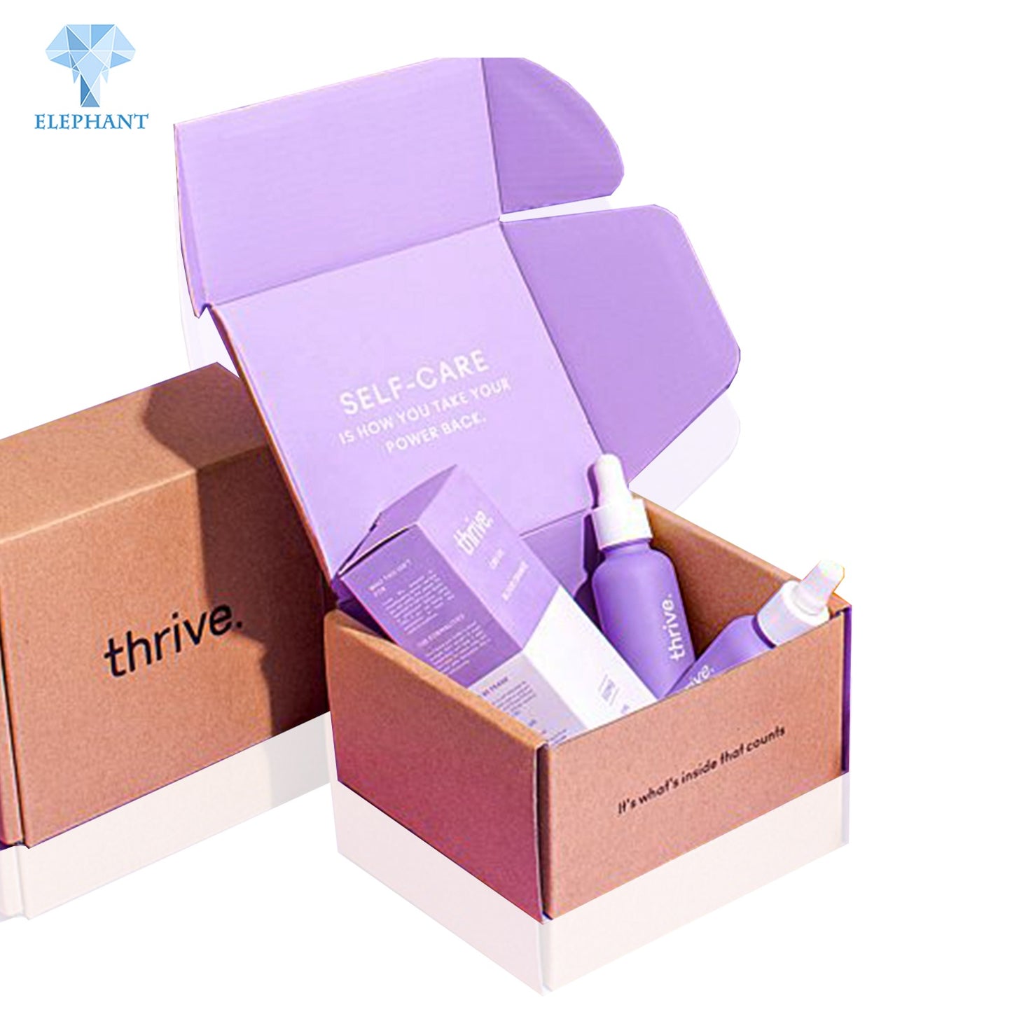 Custom Size Candle Perfume Oil Cosmetic Gift Purple Packaging Kraft Box Custom