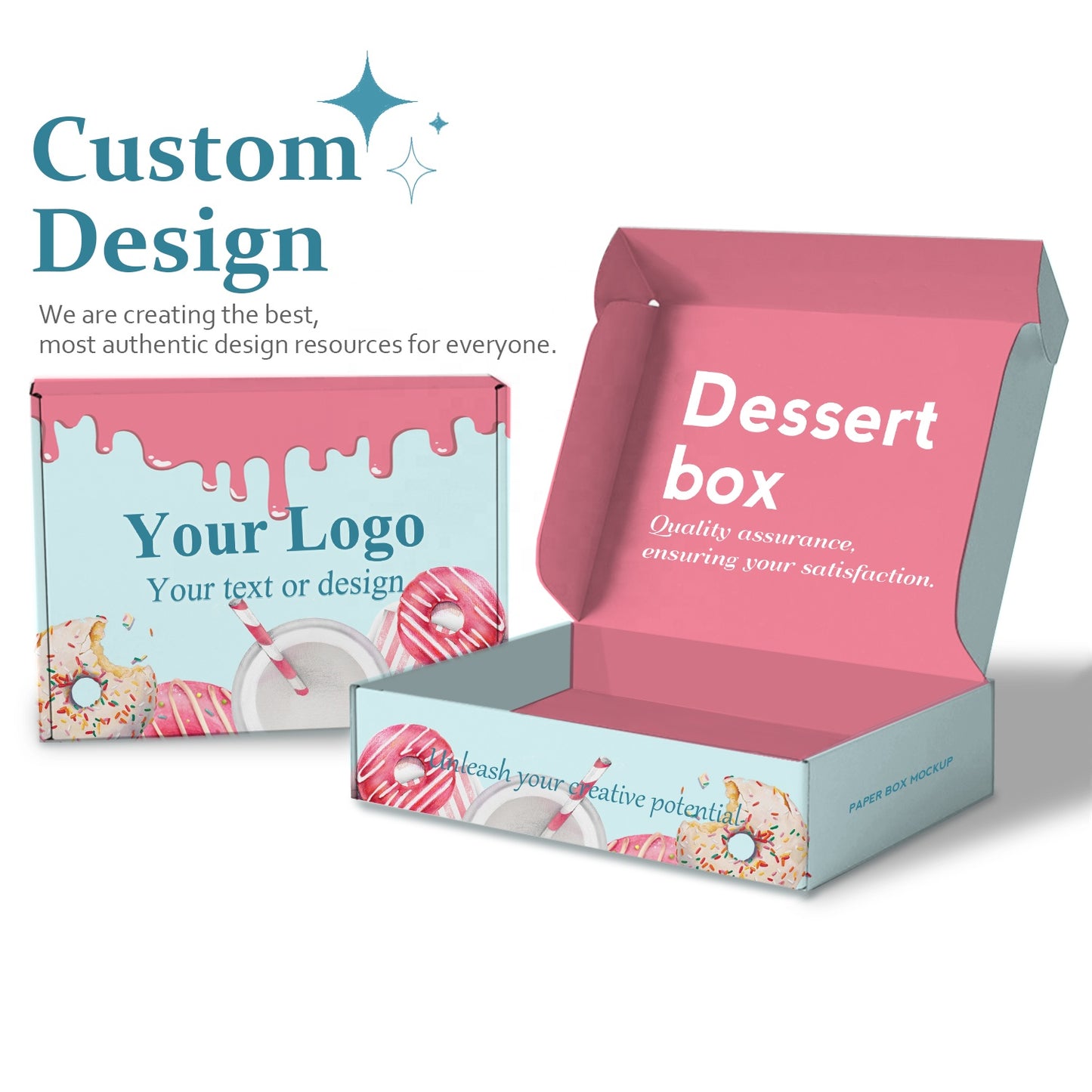 Wholesale Customized Eco Friendly Paper Boxes Food Cake Cupcake Pastry Packaging