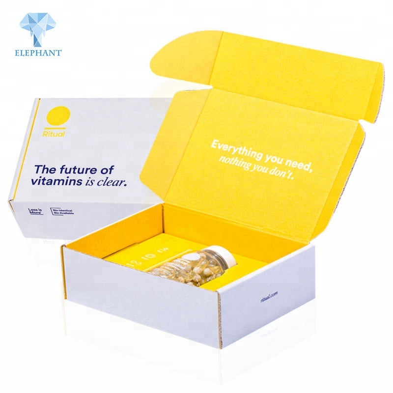 Customized Logo Hot Sale Flat Pack High Quality Corrugated Vitamin Storage Box