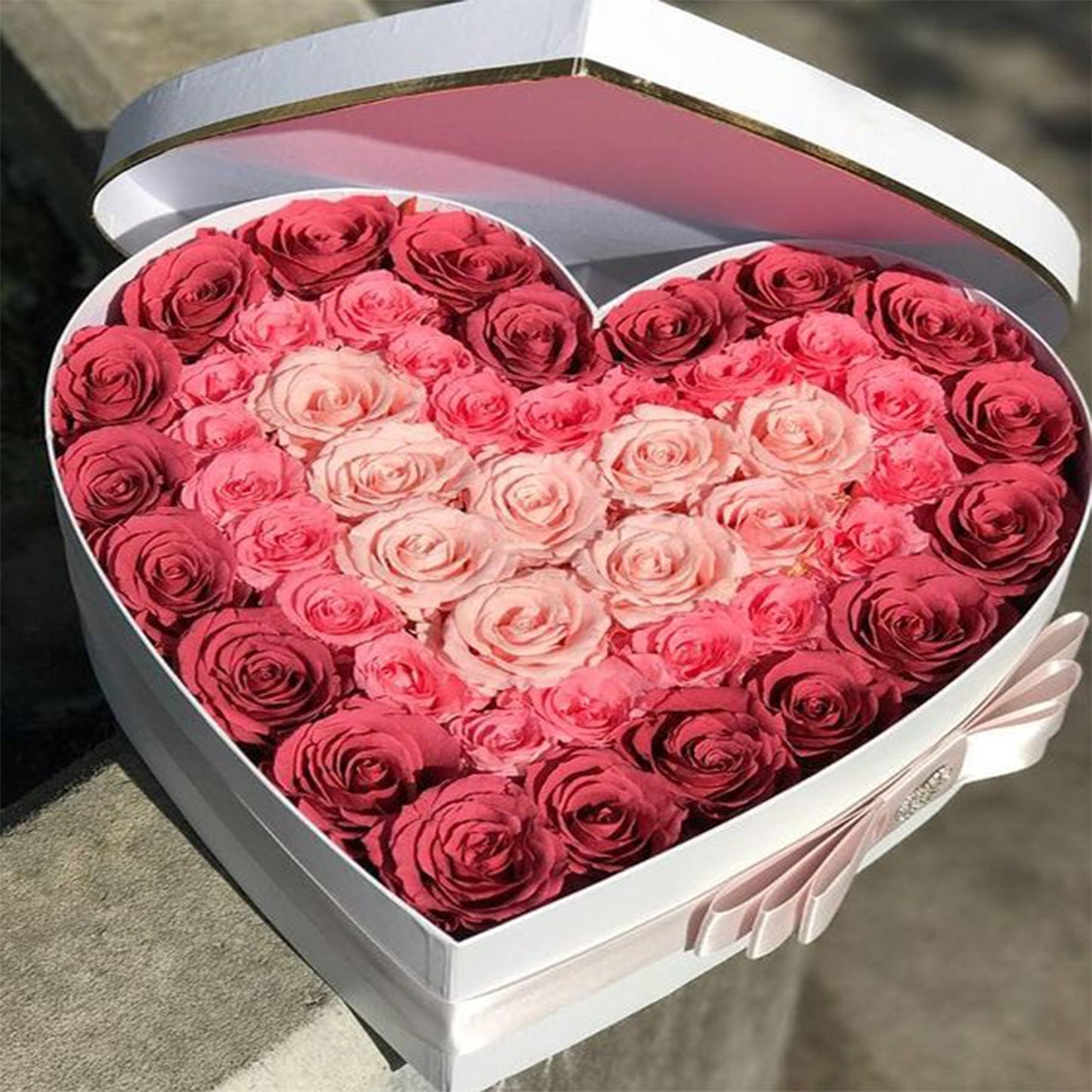 Mom I Love You Heart Bouquet Luxury Custom Heart Shape Flower Box