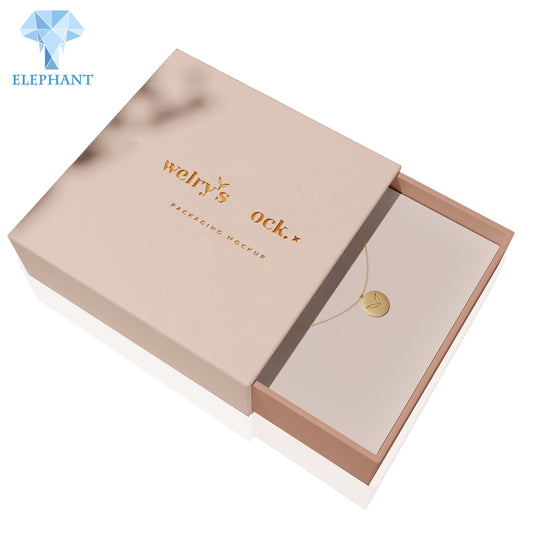 Custom Logo Luxury Paper Branded Bracelet Necklace Full Set Drawer Pull Out Jewelry Box Packaging