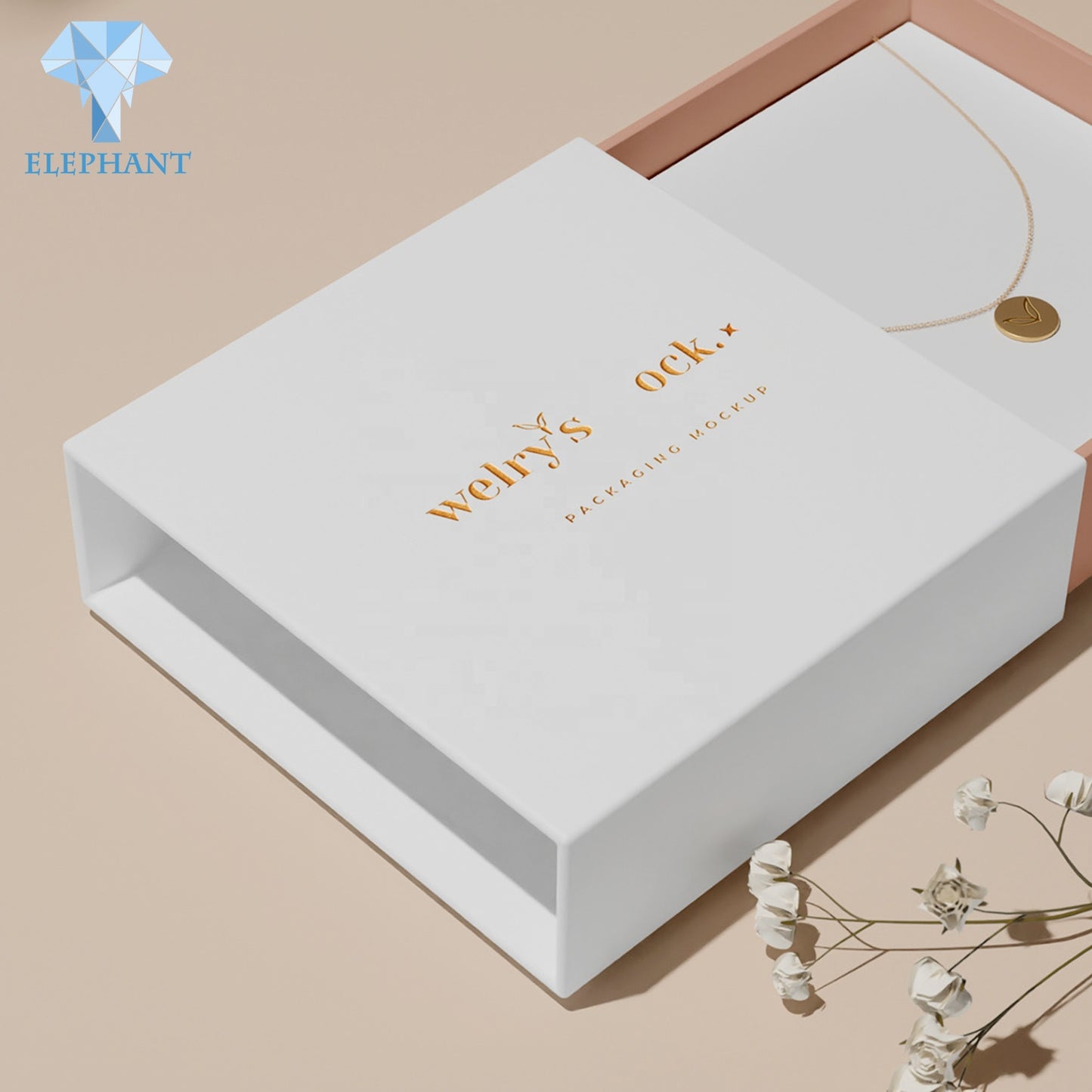 Custom Logo Luxury Paper Branded Bracelet Necklace Full Set Drawer Pull Out Jewelry Box Packaging