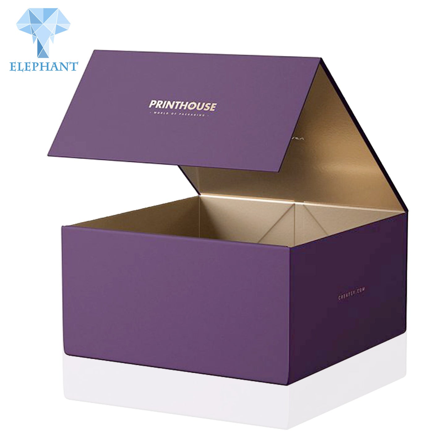 Luxury Custom Logo Elegant Book Shape Hard Flip Top Holographic Purple Black Magnetic Gift Box