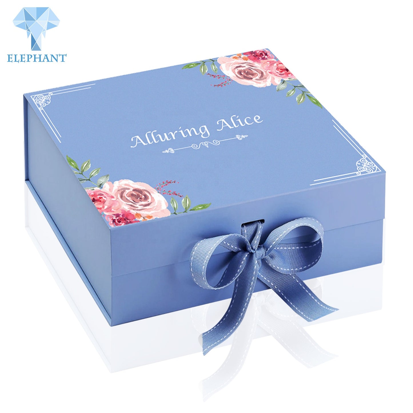 Custom Printed Cosmetic Cardboard Paper Wedding Big Luxury Gift Box Packaging With Ribbon