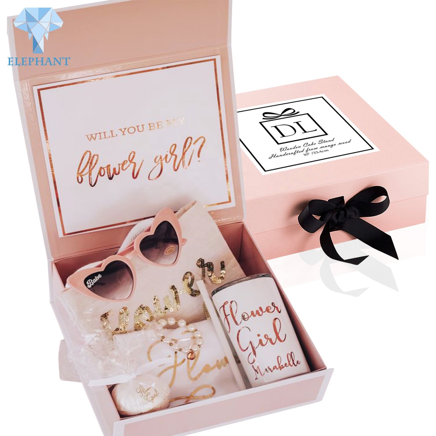 Custom Printed Cosmetic Cardboard Paper Wedding Big Luxury Gift Box Packaging With Ribbon