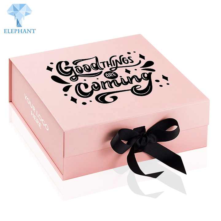 Custom Printed Cosmetic Cardboard Paper Wedding Big Luxury Gift Box Packaging With Ribbon