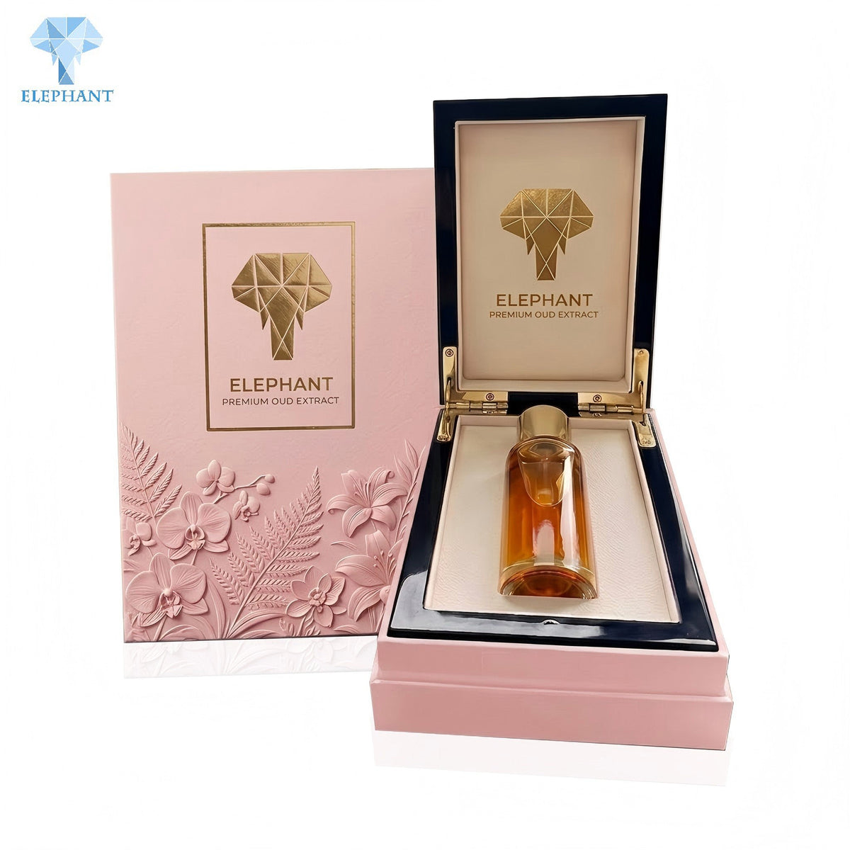 Premium Essential Oil Box Cardboard Cosmetic Packaging Gift Box Matte Lamination Gold Foil Embossed Pink Black Biodegradable