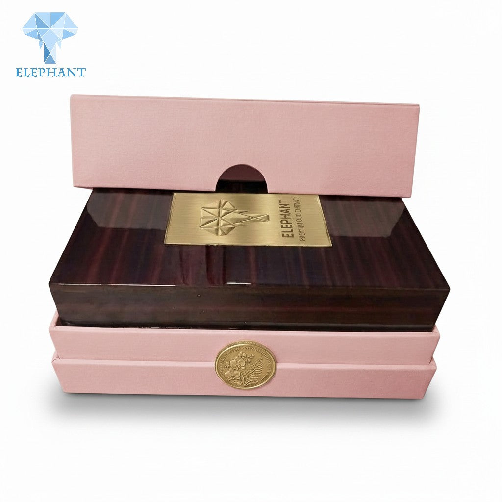 Premium Essential Oil Box Cardboard Cosmetic Packaging Gift Box Matte Lamination Gold Foil Embossed Pink Black Biodegradable