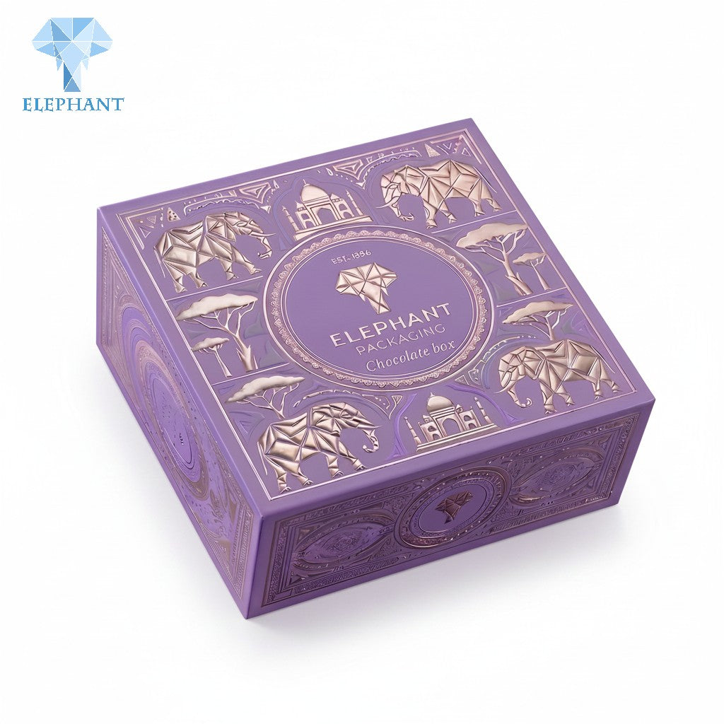 Rigid Gift Box Luxury Chocolate Gift Box Custom Candy Snack Cake Box Art Paper Gold Foil Stamping Embossed Velvet Lining Eco