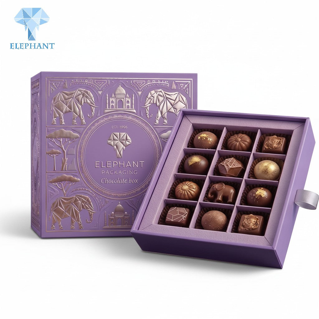 Rigid Gift Box Luxury Chocolate Gift Box Custom Candy Snack Cake Box Art Paper Gold Foil Stamping Embossed Velvet Lining Eco