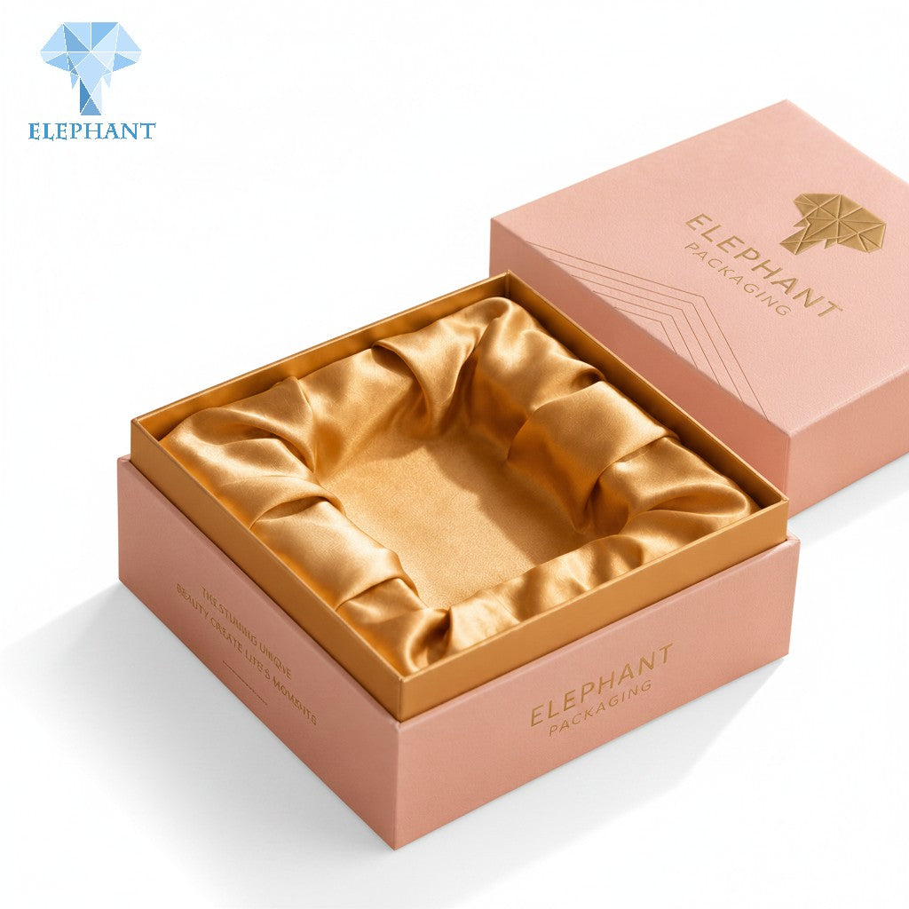Premium Essential Oil Box Rigid Gift Packaging Matte Lamination Art Paper Debossed Velvet Lining Pink Cosmetic Recyclable