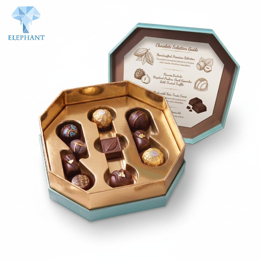 Rigid Gift Packaging Box Luxury Teal Gold Foil Stamping Embossed Art Paper Eco Friendly Reusable Custom Logo Manufacturer