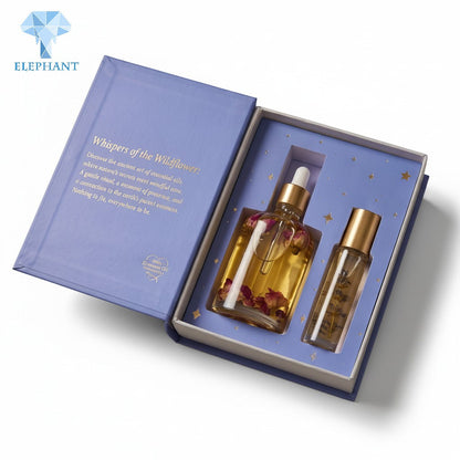 Rigid Gift Box Luxury Packaging Essential Oil Perfume Box Custom Coated Paper Gold Foil Stamping Matte Lamination Eco Friendly