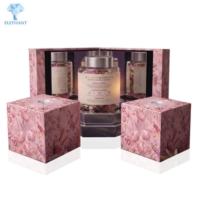 Rigid Gift Box Luxury Perfume Packaging Essential Oil Cosmetic Skincare Art Paper Coated Embossed Eco Friendly Recycled